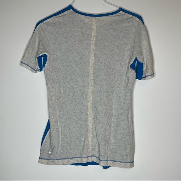 Lululemon Pacific Blue with Heather Gray Contrast SS Performance Shirt Small - Picture 3 of 8